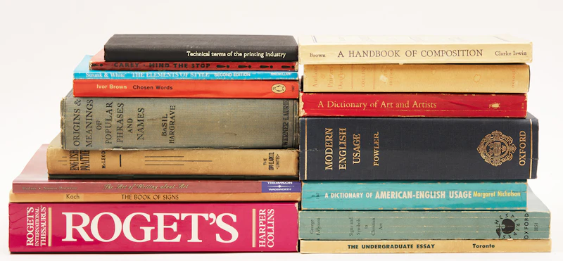 Books and Reference, A Selection of Seventeen English Grammar, Writing, and Art Terminology Books, 17 books
