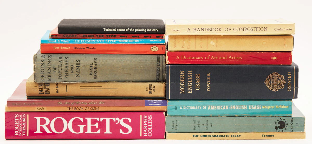 Books and Reference, A Selection of Seventeen English Grammar, Writing, and Art Terminology Books, 17 books