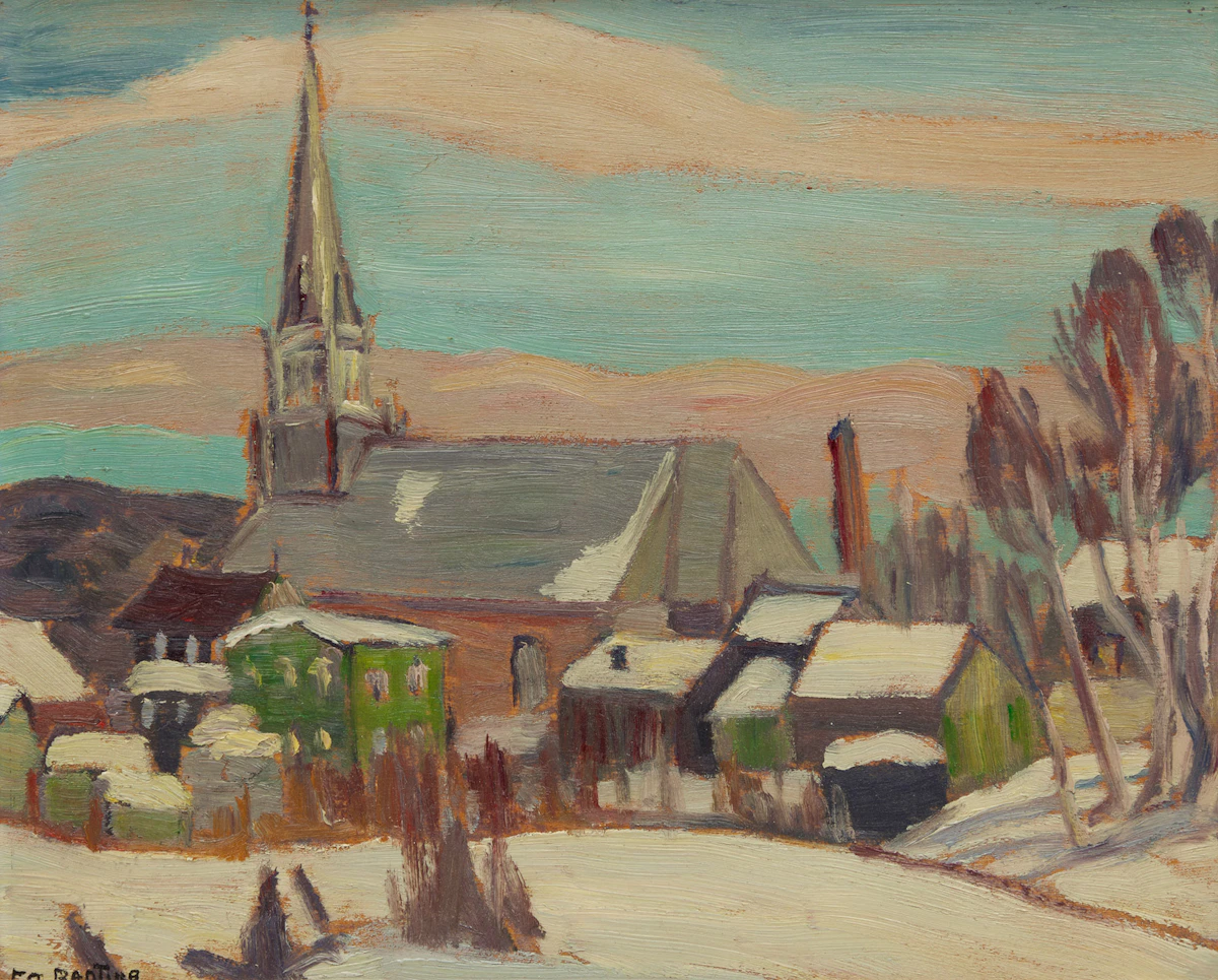 Frederick Grant Banting, A French Canadian Village, 1939, oil on board