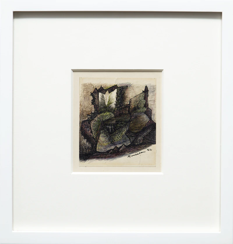Jean-Paul Mousseau, Sans titre, coloured ink on paper mounted to card, 1946 - view 2