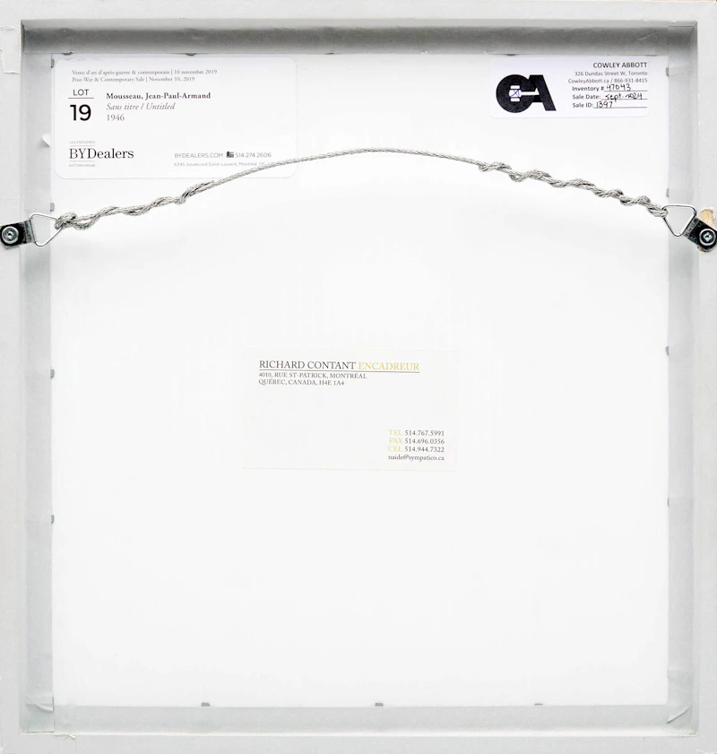 Jean-Paul Mousseau, Sans titre, coloured ink on paper mounted to card, 1946 - view 3