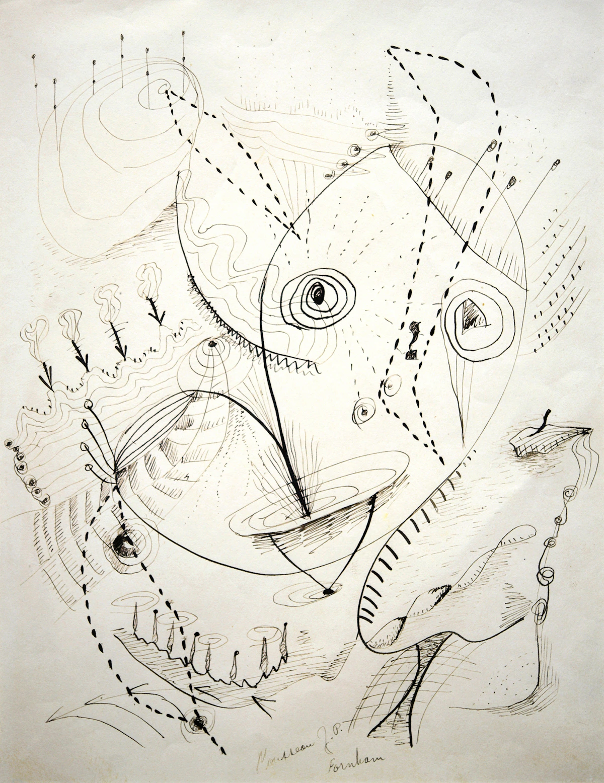 Jean-Paul Mousseau, Farnham, ink on paper, 1945