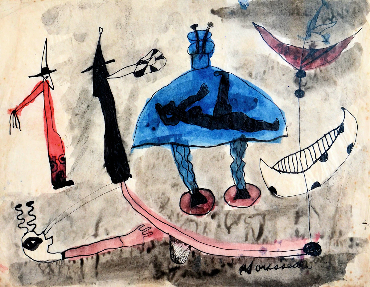 Jean-Paul Mousseau, Sans titre, coloured ink and wash on paper, 1945