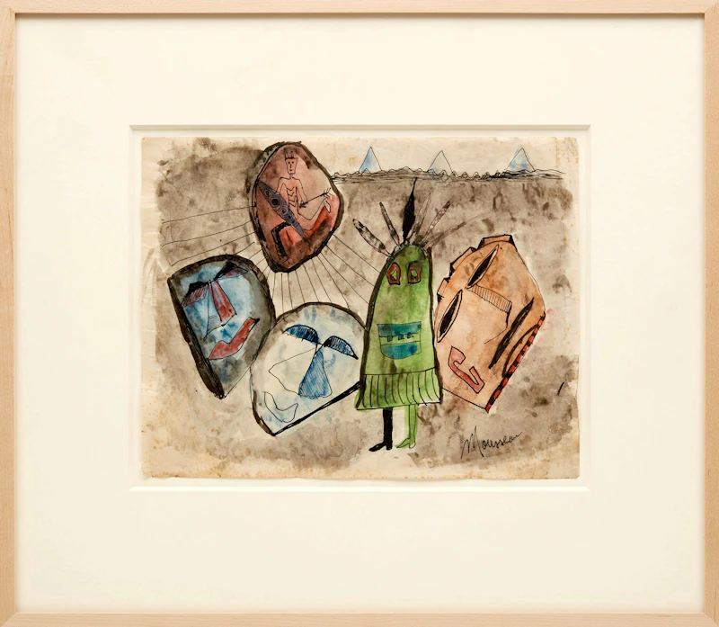 Jean-Paul Mousseau, Sans titre, coloured ink and wash on paper, circa 1945 - view 2