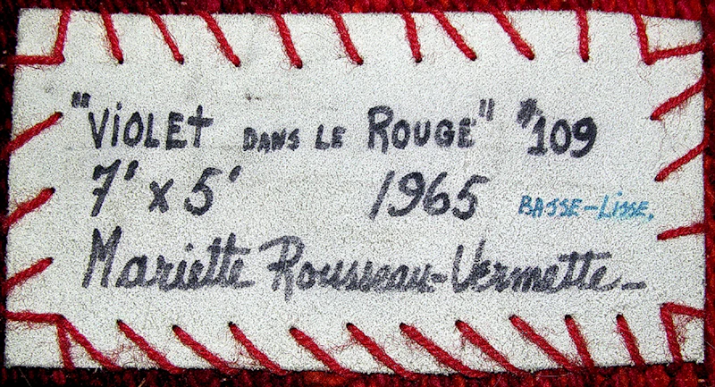 Mariette Rousseau-Vermette, Violet dans le rouge, wool tapestry, 1965 - view 4