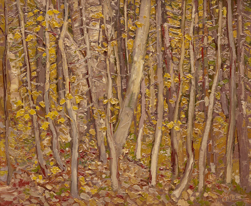 Lawrence Nickle, Wood Lot, Armour TWP, E. Parry Sound Ont., oil on board