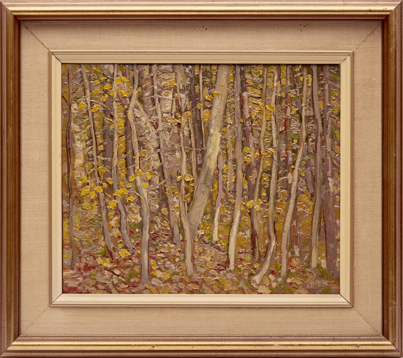 Lawrence Nickle, Wood Lot, Armour TWP, E. Parry Sound Ont., oil on board, 1983 - view 2