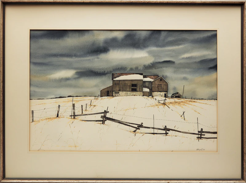 John Kasyn, Old Barn in Lindsay, watercolour, 1970 - view 2