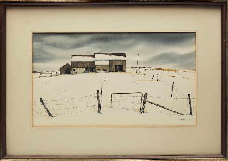 John Kasyn, Farm Near Lake Scugog, watercolour, 1970 - view 2