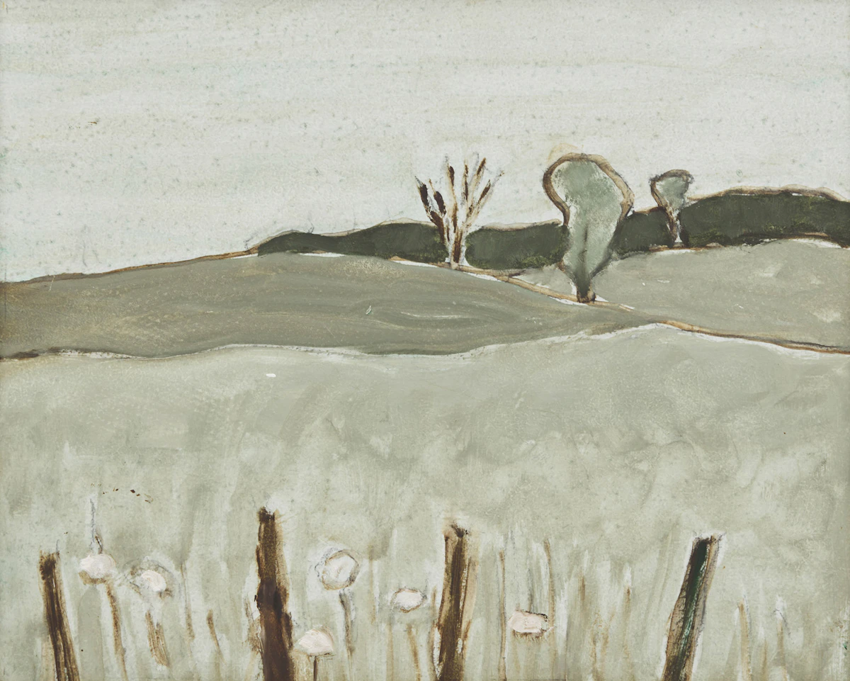 Barker Fairley, Markdale Region, Queen Anne's Lace, oil on board, 1975