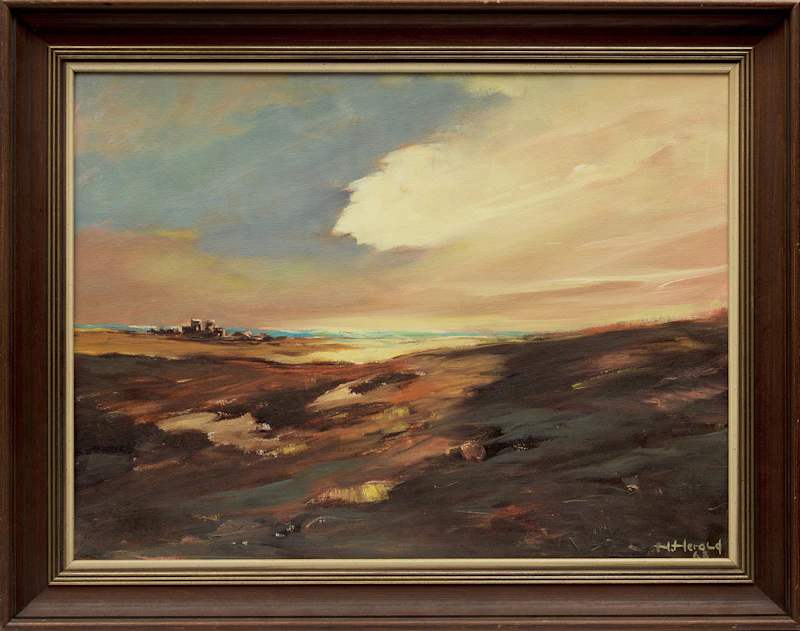Hans Herold, Sunset in the Prairies, oil on canvas board, 1968 - view 2