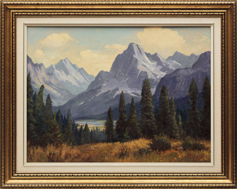 Roland Gissing, Bow Valley, oil on canvas, 1950 - view 2