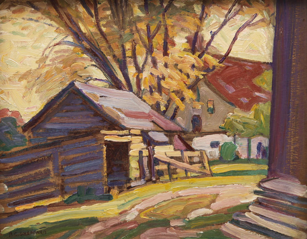 Peter Clapham Sheppard, The Old Shed, oil on board