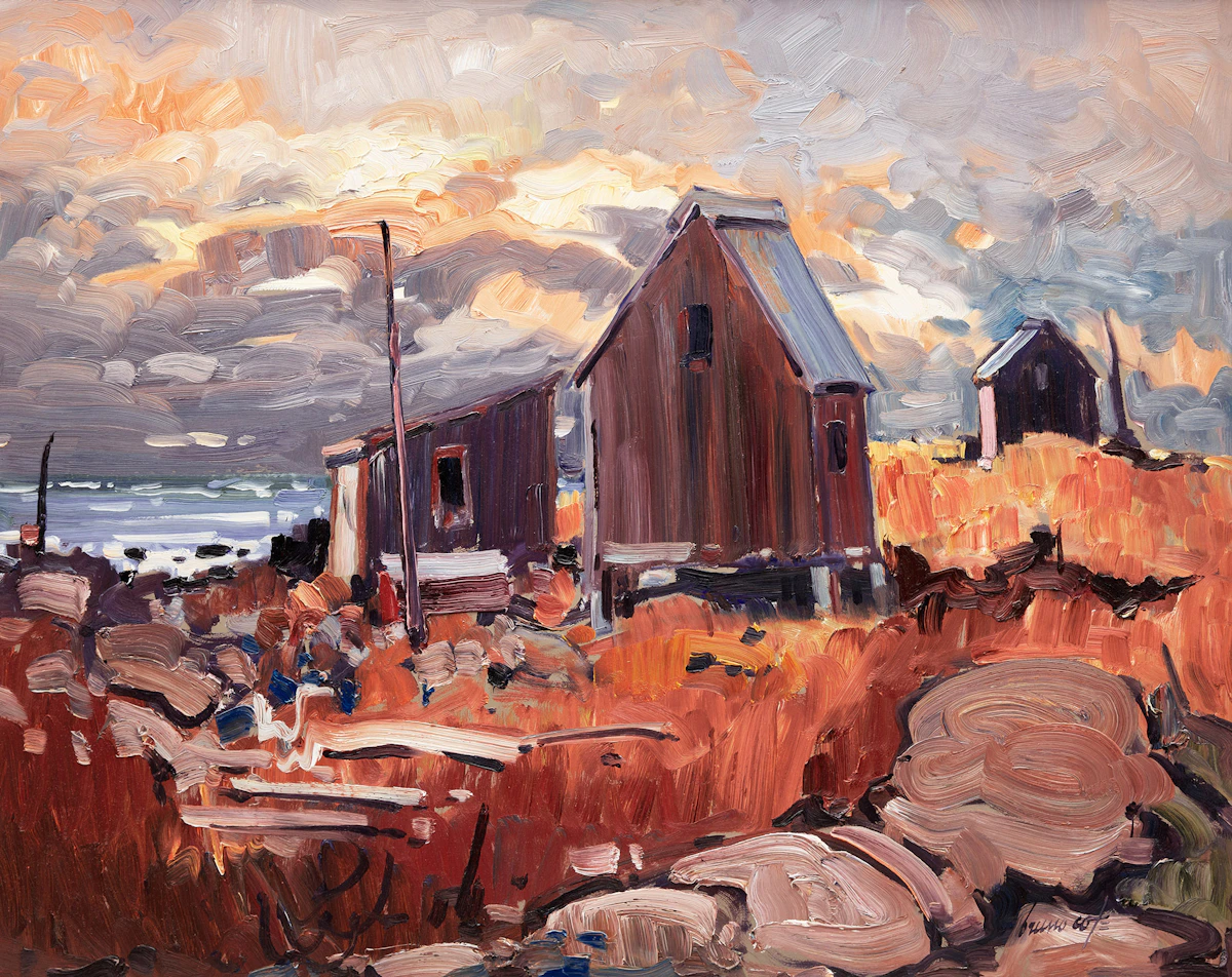 Bruno Côté, Fumoir à poissons, Isle Verte, oil on canvas