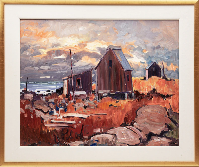 Bruno Côté, Fumoir à poissons, Isle Verte, oil on canvas - view 2