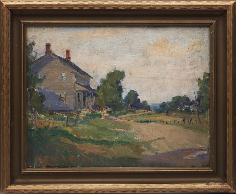 Manly Edward MacDonald, Country House and Road, oil on canvas laid down on card - view 2