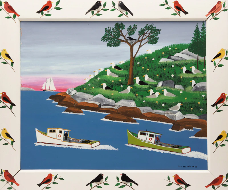 Joe Norris, Gulls at Norris Head, oil on board, 1985 - view 2