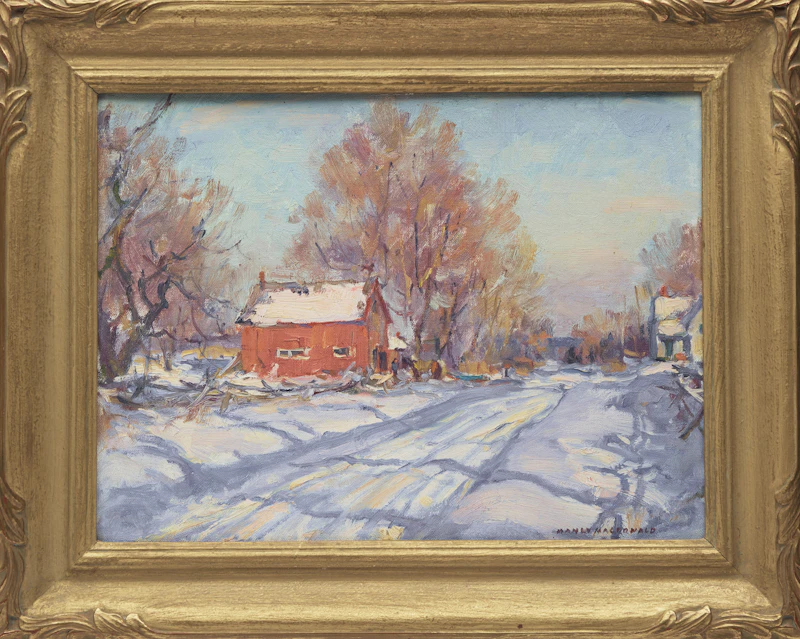 Manly Edward MacDonald, Red Barn in Winter, oil on canvas board - view 2