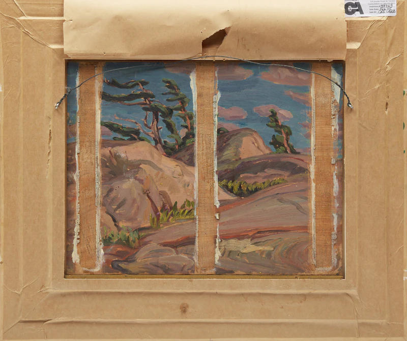 Alexander Young Jackson, Landscape with Farmhouse and Barn, double-sided oil on board, 1944 - view 3