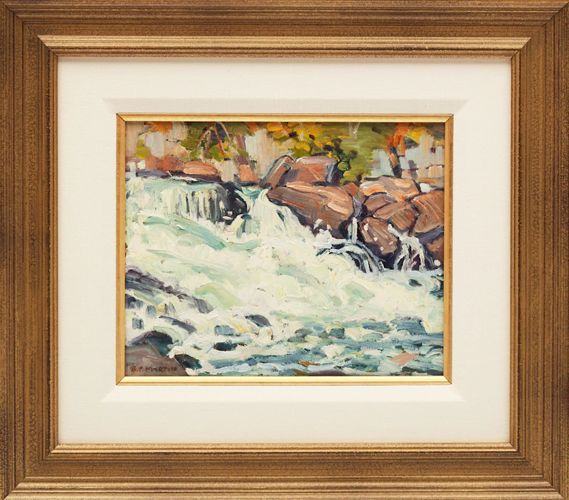 Bernice Fenwick Martin, VanKoughnet Waterfall, Muskoka, Bracebridge, oil on board - view 2