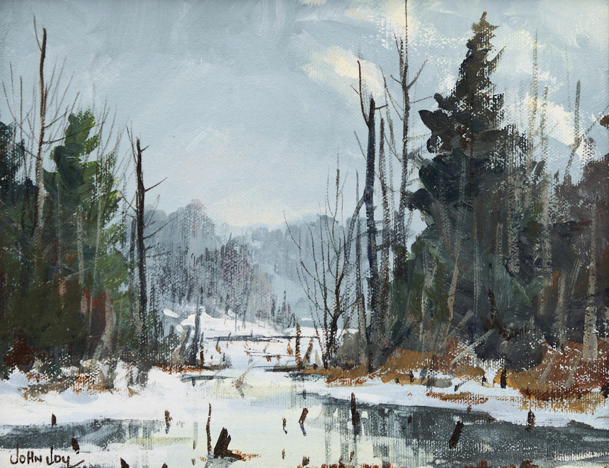 John Joy, Holly's Pond, acrylic on canvas laid down on board, 1996