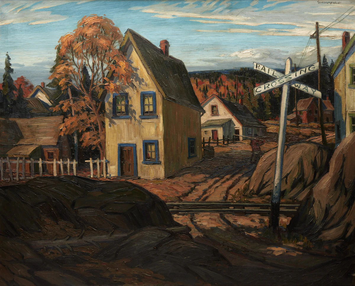 Adolphus George Broomfield, Kearney Rail Crossing, 1937, oil on canvas