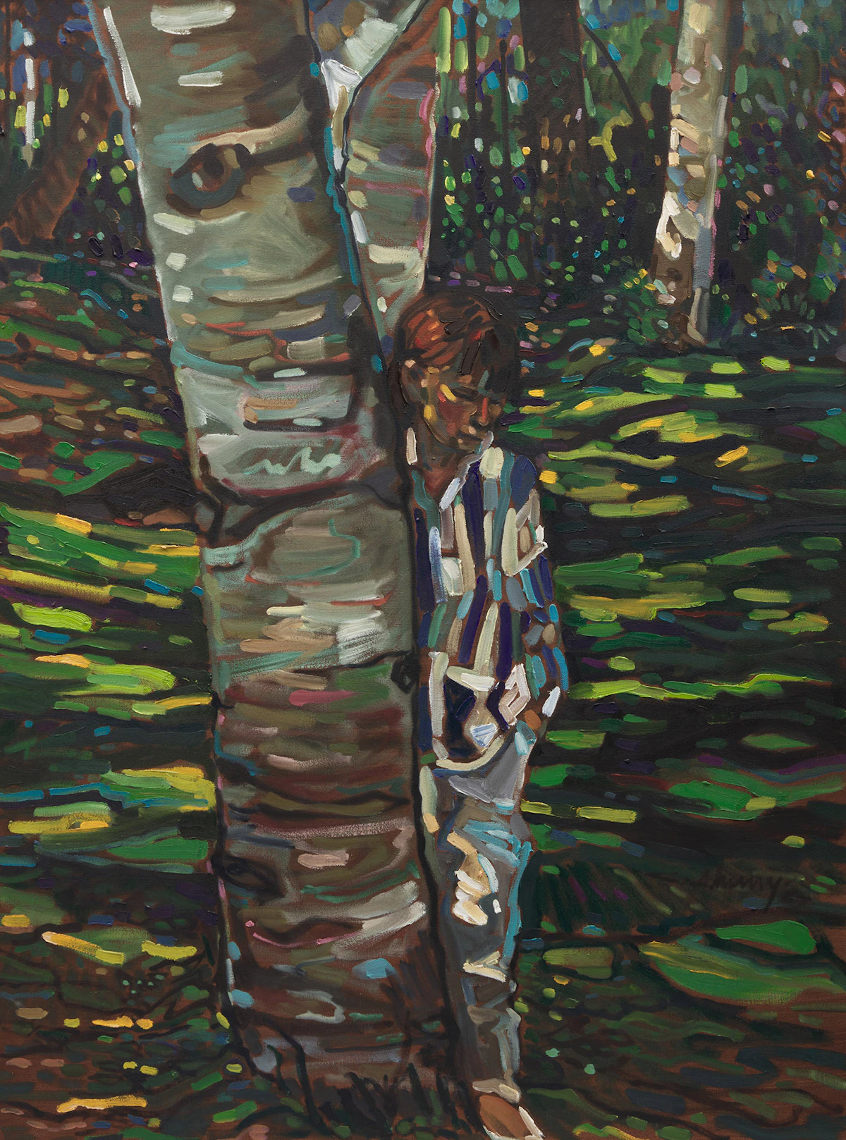 Christopher Allen Henry, Birches, oil on canvas, 1987