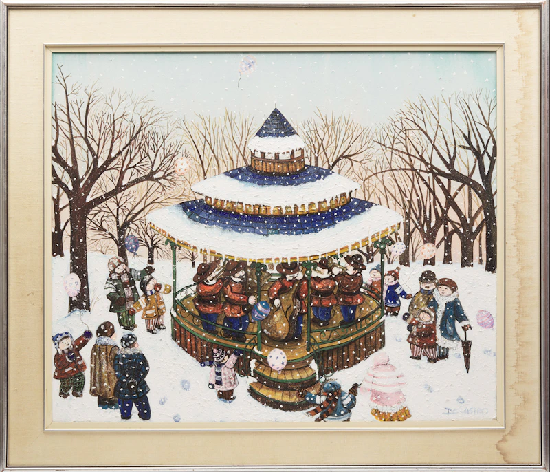 Alberto de Castro, Untitled (Winter Scene with Pergola), oil on canvas - view 2