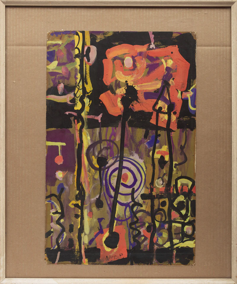 Edmund Alleyn, Wild Country, tempera on paper, 1963 - view 2