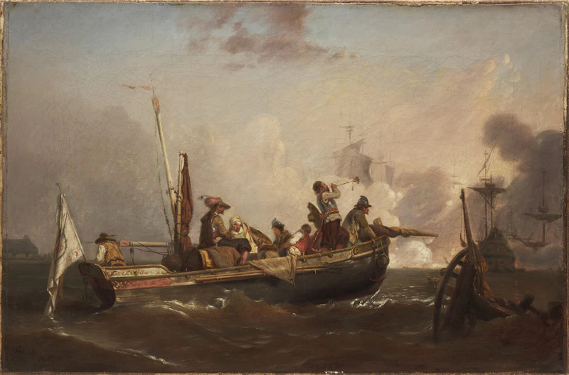 Cornelius Krieghoff, The Admiral’s Message (after Eugene Lepoitevin), oil on canvas - view 1
