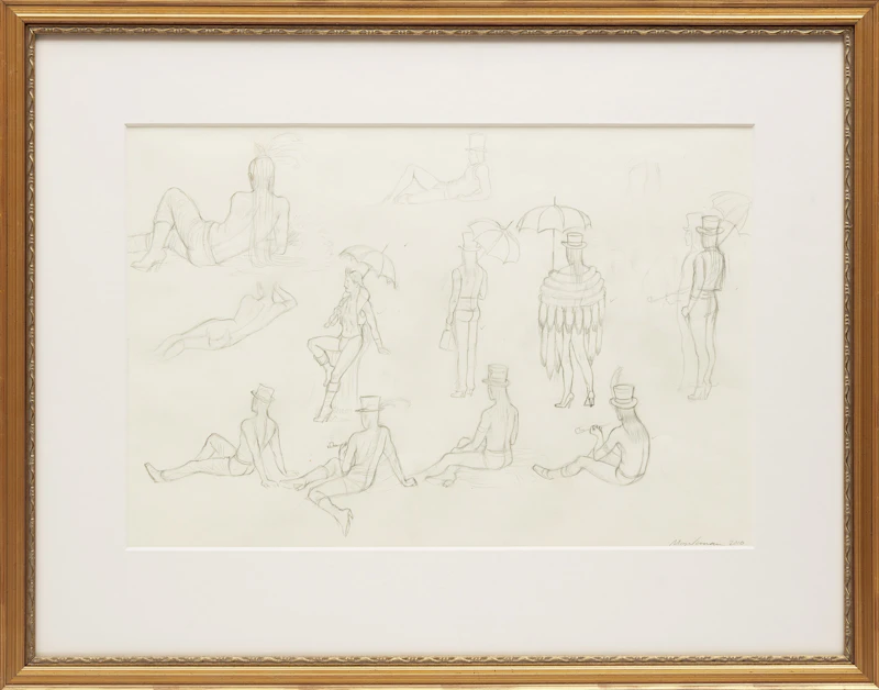 Kent Monkman, Study for "Sunday in the Park (Dandies)", 2010, graphite on paper - view 2