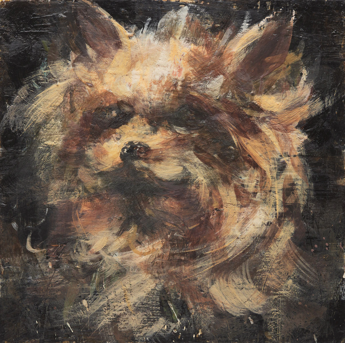 Tony Scherman, Robspierre's Dog, oil and encaustic on canvas, 1996