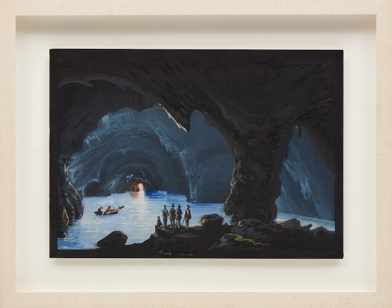 Javier Arévalo, Grotta Azzurra, gouache on paper mounted on card, 1974 - view 2