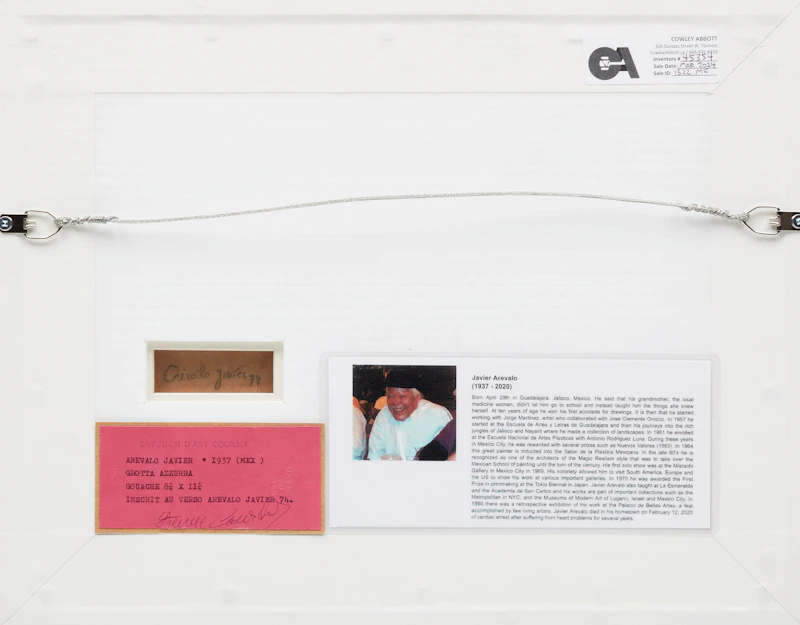 Javier Arévalo, Grotta Azzurra, gouache on paper mounted on card, 1974 - view 3
