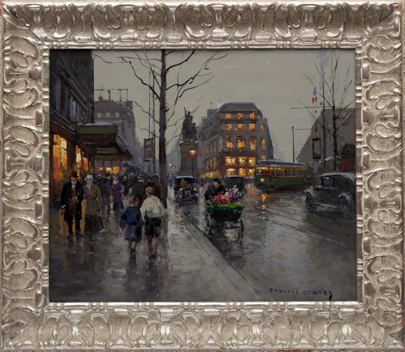 Edouard Léon Cortès, Place Clichy, oil on canvas, circa 1966 - view 2