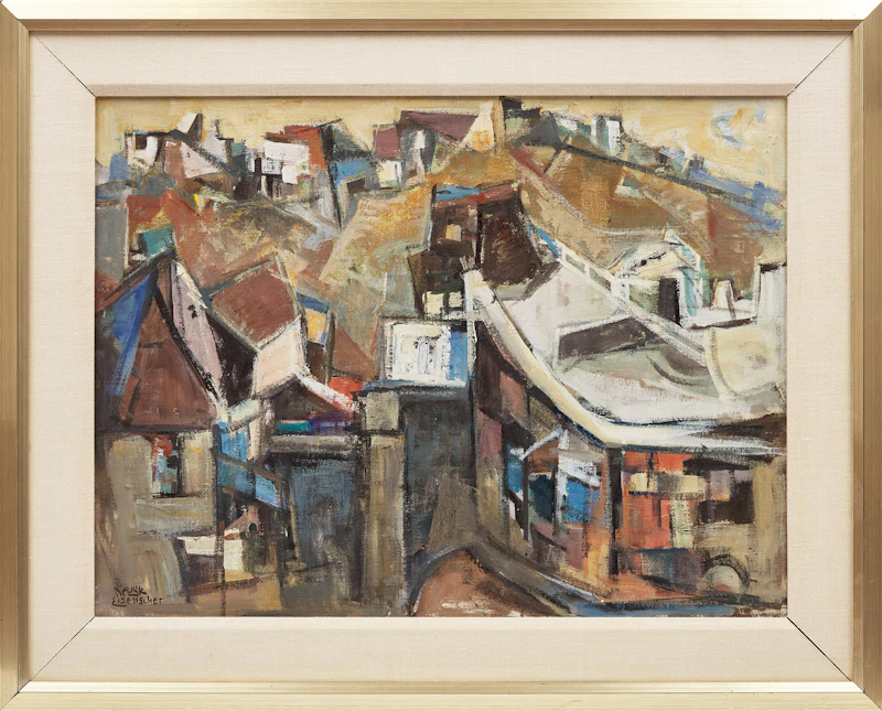 Jakob Eisenscher, Hill Town, oil on canvas - view 2