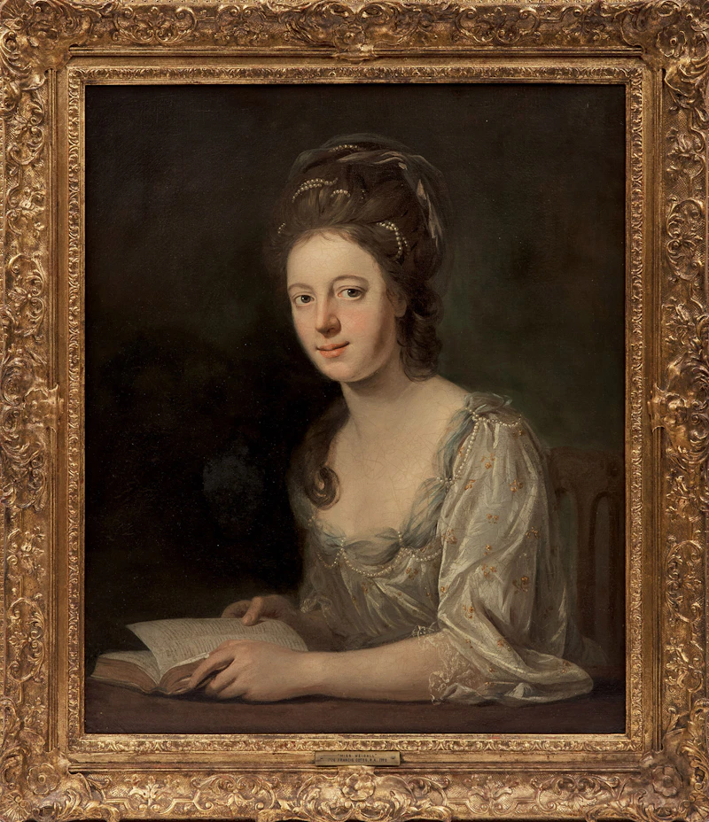 Manner of Francis Cotes, Miss Weigall, oil on canvas - view 2