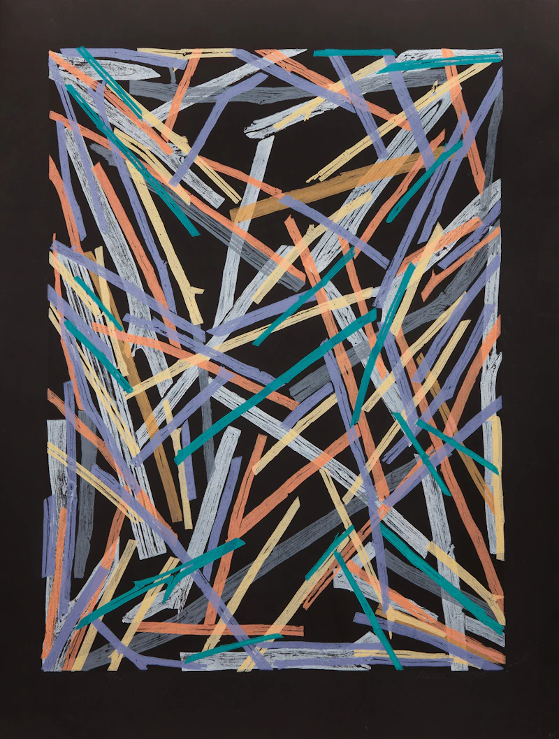 Charles Arnoldi, Untitled #5, coloured woodcut on Arches paper, 1983 - view 2