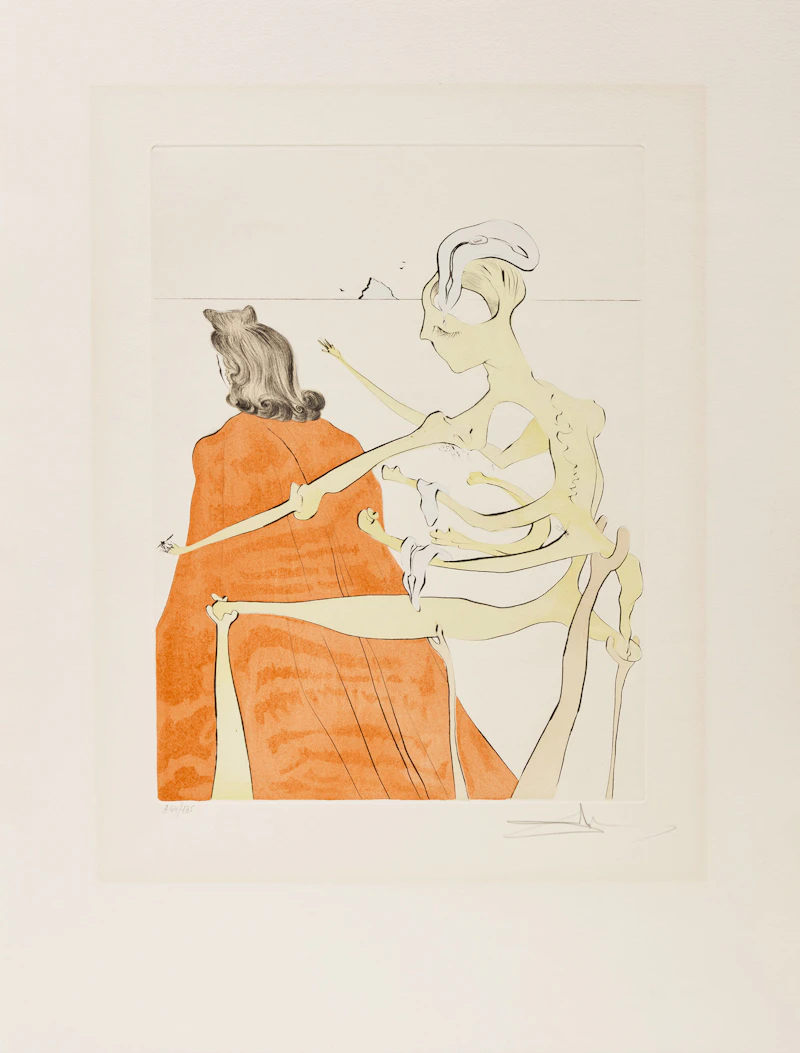 Salvador Dalí, Le dos divin de Gala from After 50 Years of Surrealism (F. 74-8 B), colour etching on Arches paper - view 2