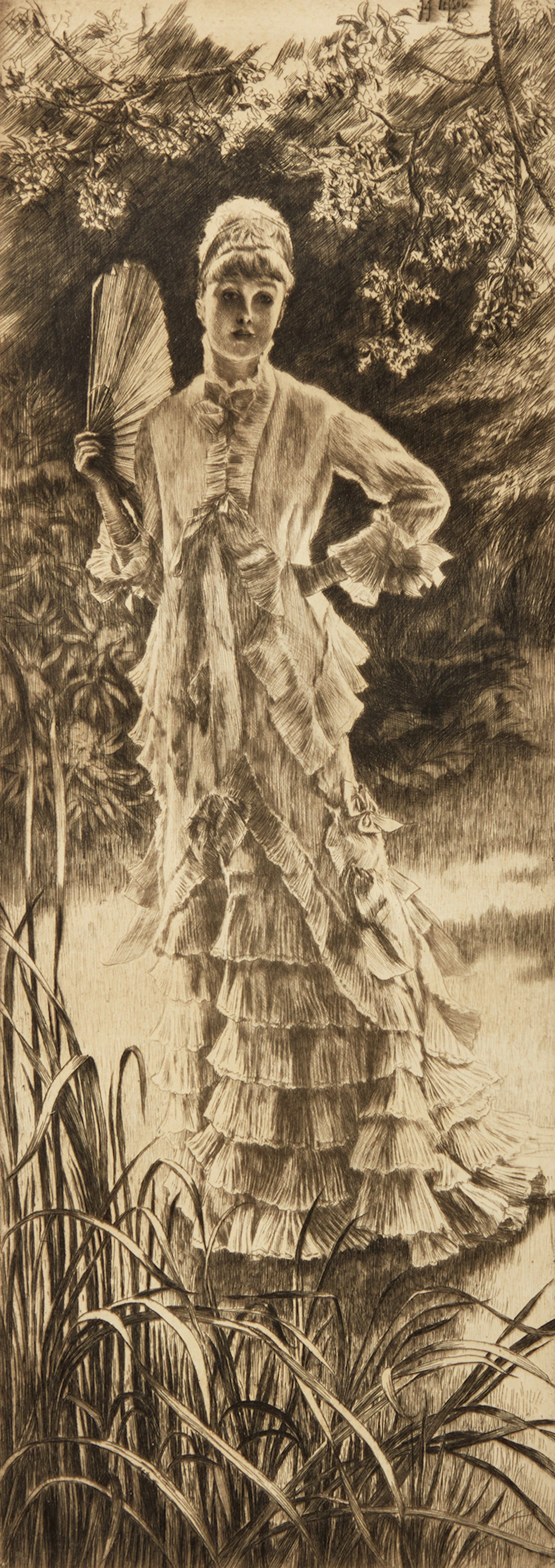 James Jacques Joseph Tissot, Le printemps (Wentworth 34), etching and drypoint, 1878