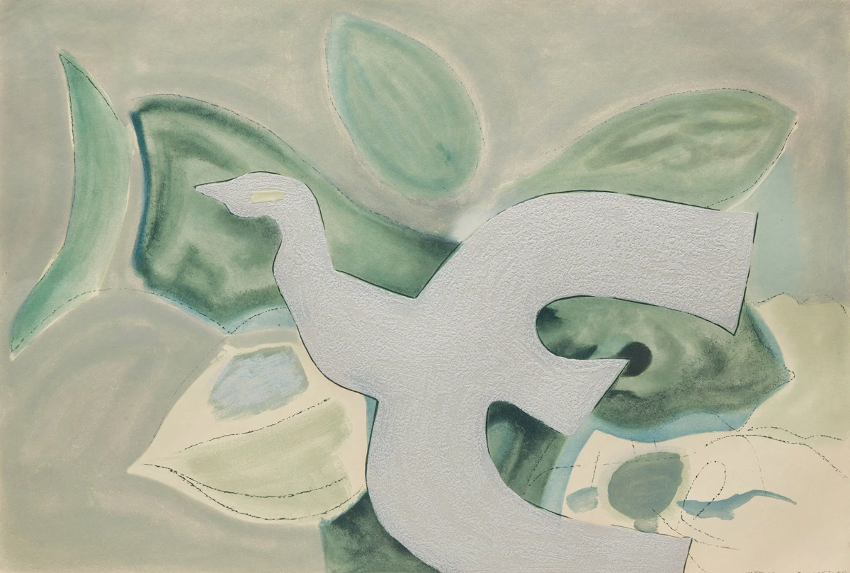 Georges Braque, L'ordre des oiseaux (V.182), colour etching and aquatint, 1962