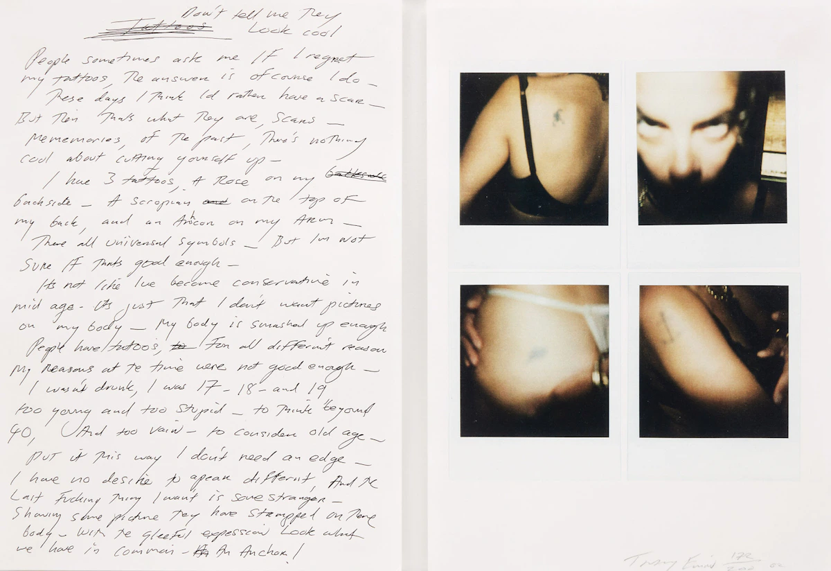 Tracey Emin, Tattoo, colour inkjet print, 2002