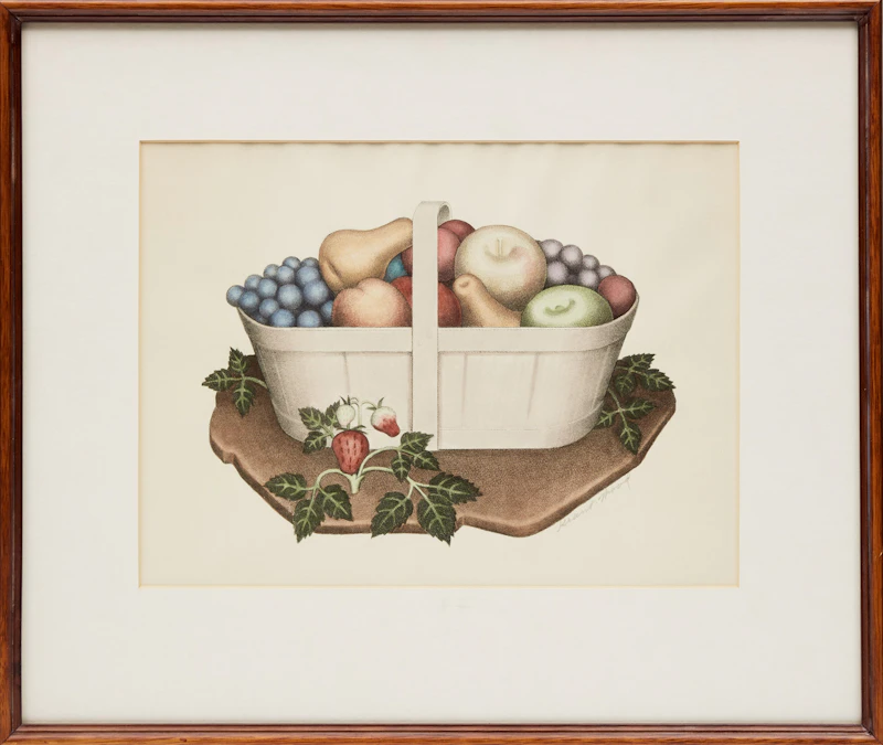 Grant Wood, Fruits (Cole 7), lithograph with hand colouring, 1939 - view 2