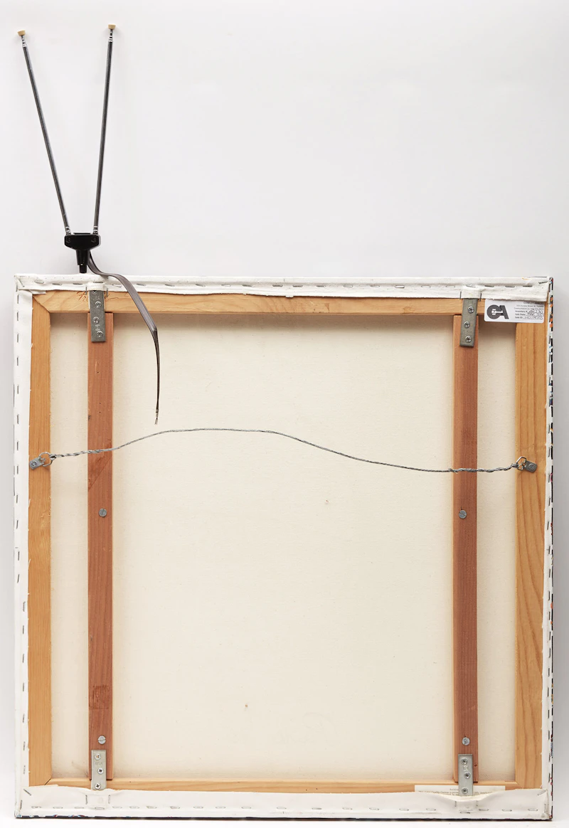 Nam June Paik, Television (ICA Edition), plastic elements collaged on silkscreen on canvas with antenna, 1990 - view 2
