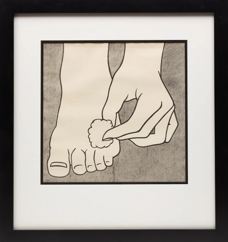 Roy Lichtenstein, Foot Medication Poster (Corlett App. 3), colour offset lithograph on wove paper, 1963 - view 2