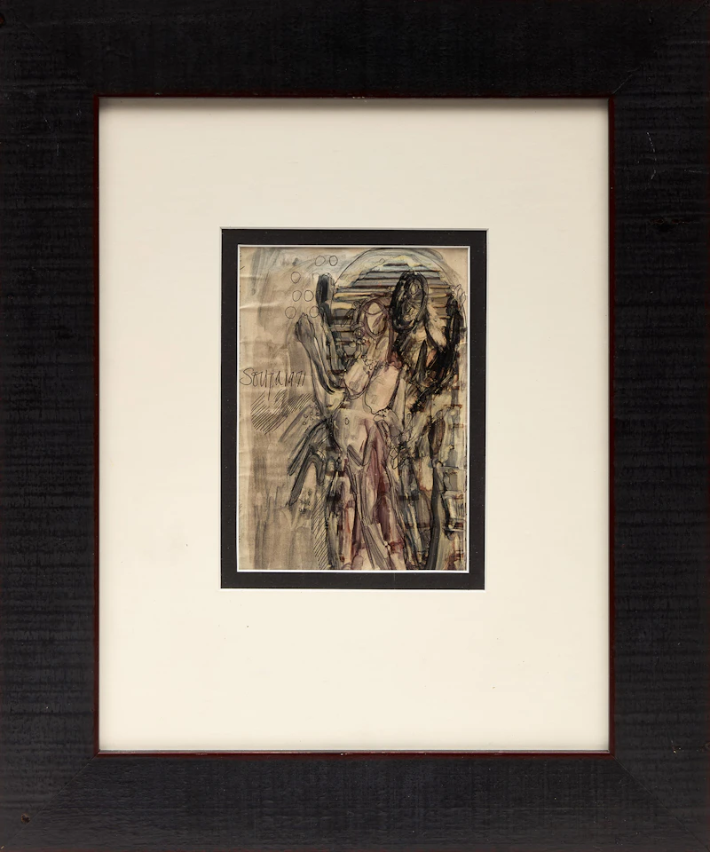 Francis Newton Souza, Death and Maiden, chemical alteration on paper, 1971 - view 2
