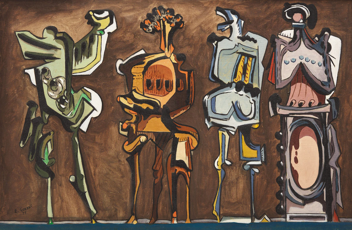 Eugenio Fernández Granell, El Mensajero Inesperado (The Unexpected Messenger), oil on canvas, 1977