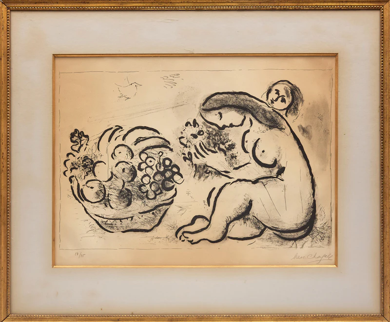 Marc Chagall, Nu à la corbeille de fruits (Mourlot 91), lithograph - view 2