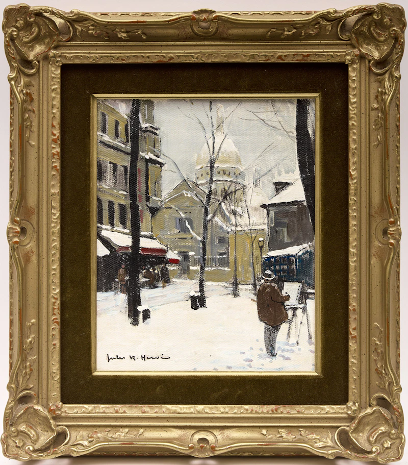 Jules René Hervé, Montmartre Place du Tertre, oil on canvas - view 2