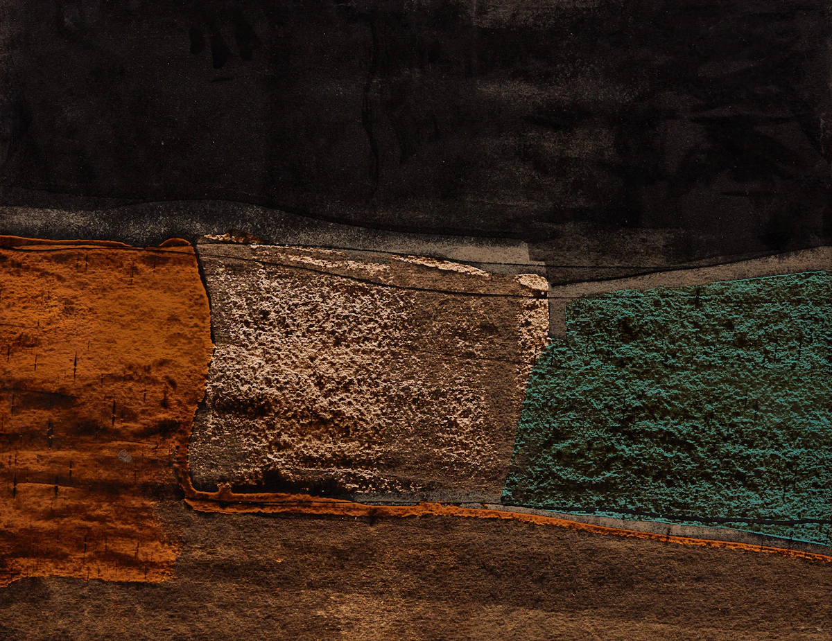 Kenneth Campbell Lochhead, Dark Tone Landscape, enamel on board